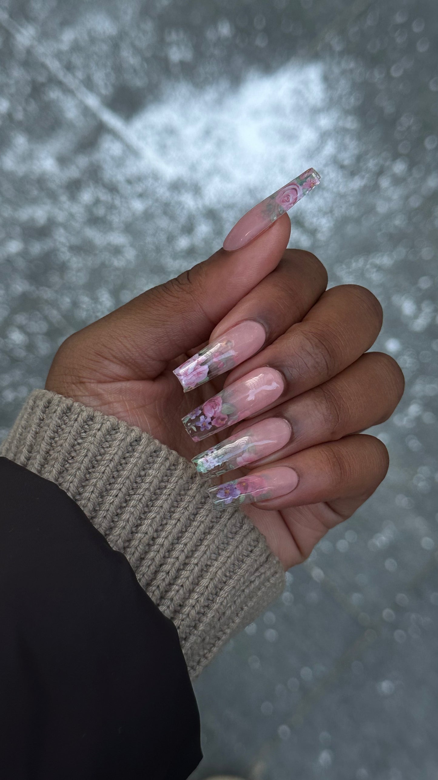 Flora Press On Nails