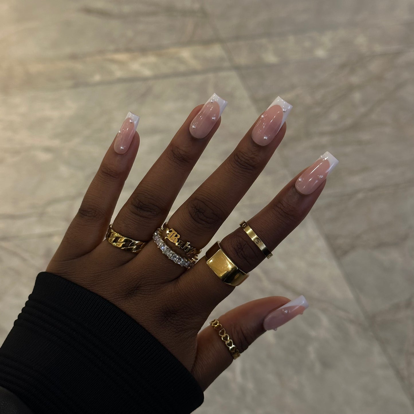 Pearl Press On Nails