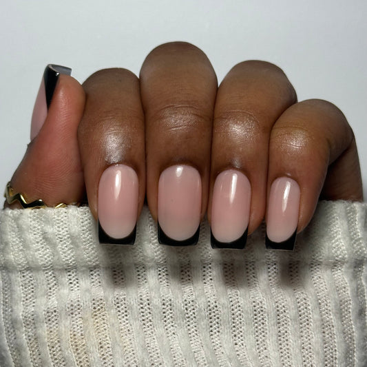 Black French Tips Press On Nails