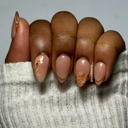 Latte Press On Nails