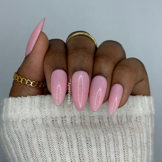 Pink Glitter Press On Nails