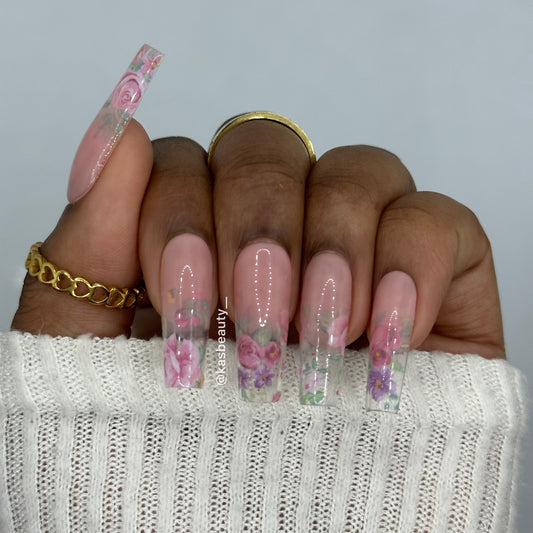 Flora Press On Nails